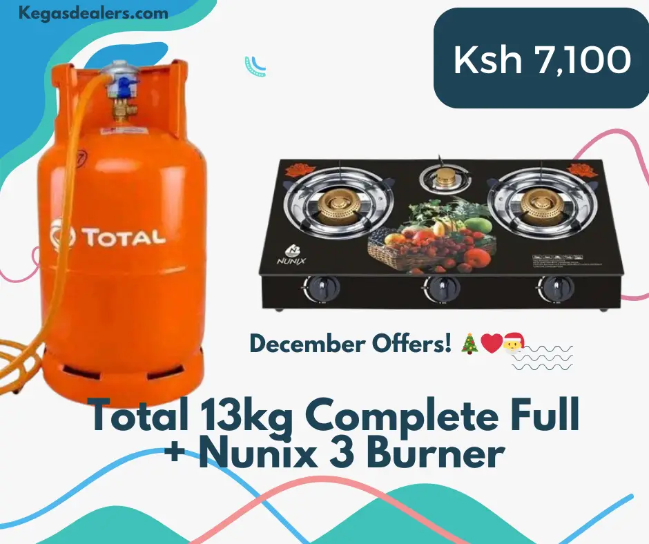 TOTAL Gas 13kg Complete with Nunix 3 Burner TableTop Cooker