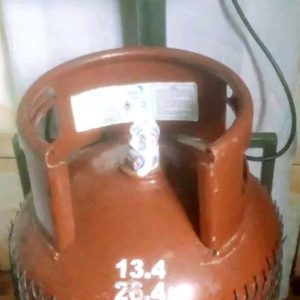 Refilling a 13kg gas cylinder in Nairobi