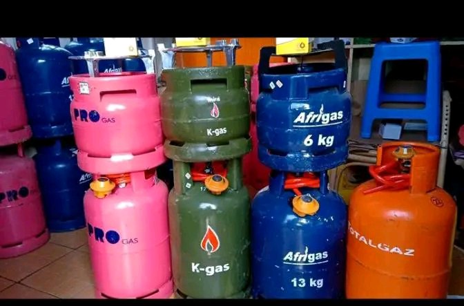 Refilling a 13kg gas cylinder in Nairobi