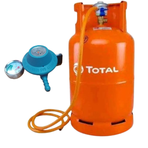 Total gas 13kg Filled Cylinder with regulator and 2 meters rubber pipe. - kegasdealers