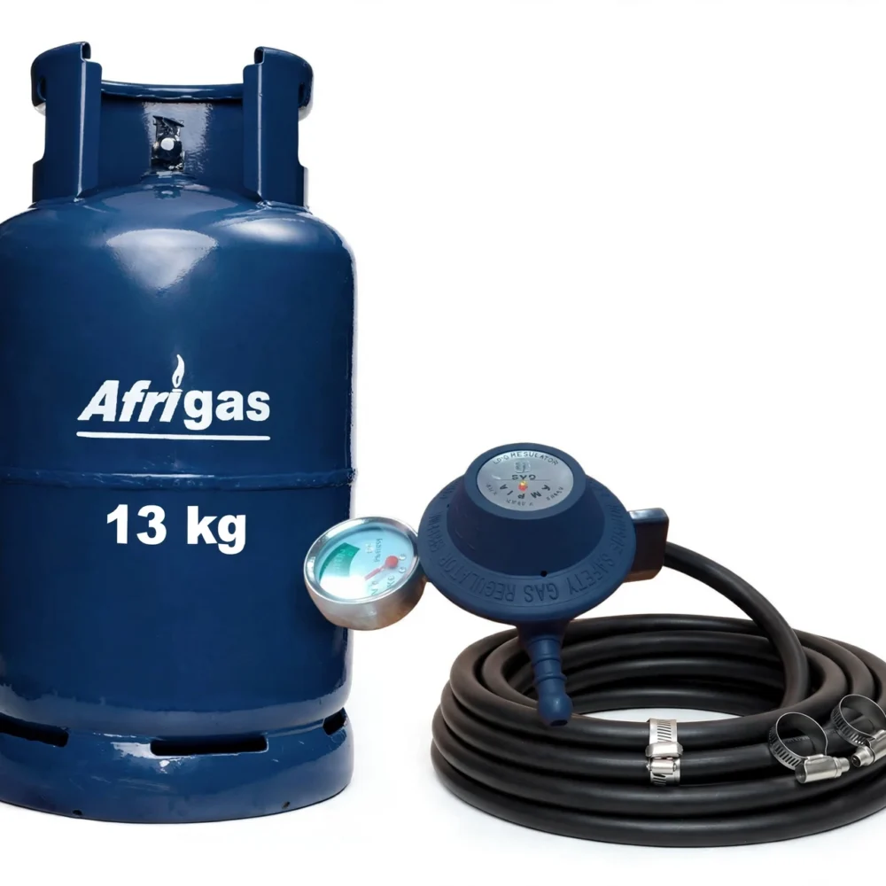 Afrigas 13kg Complete Set (Full Cylinder, Gas Regulator & 2m Hosepipe)