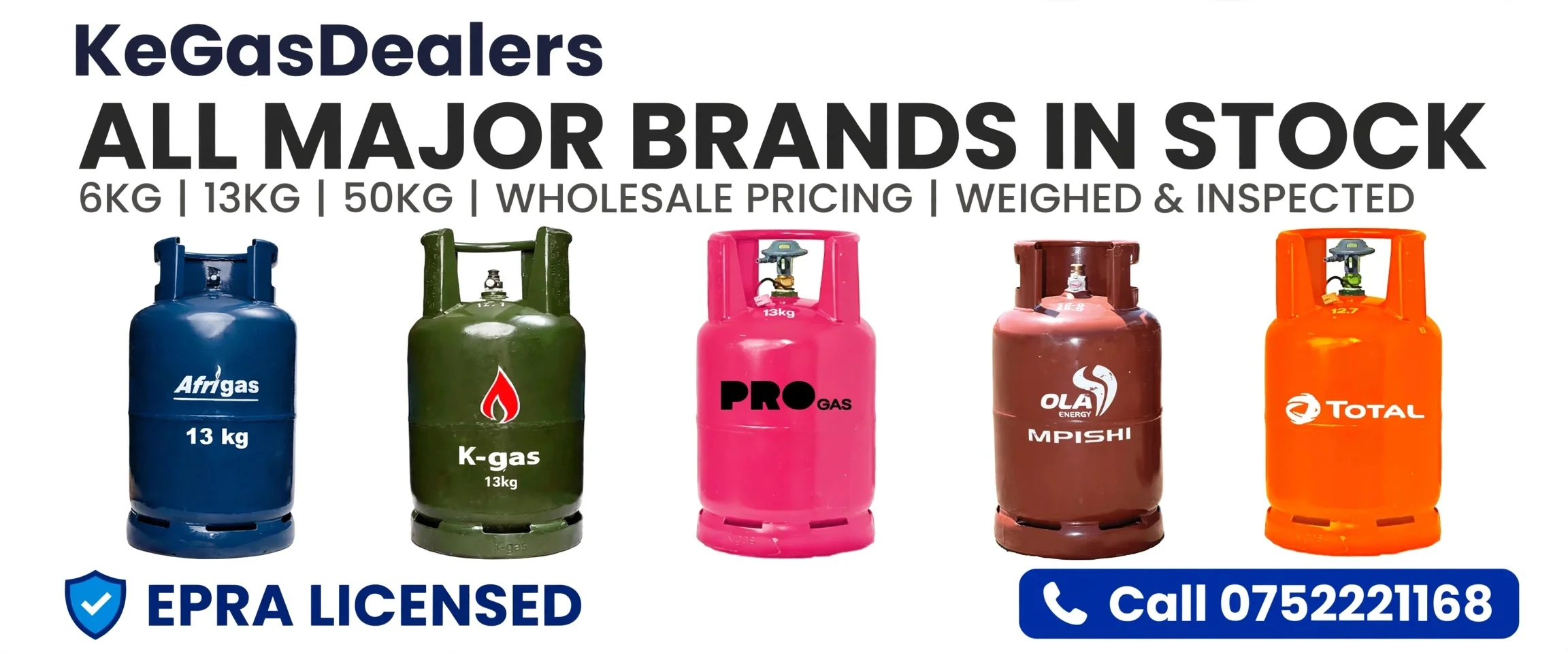 all major gas brands 6kg 13kg 50kg wholesale kenya`