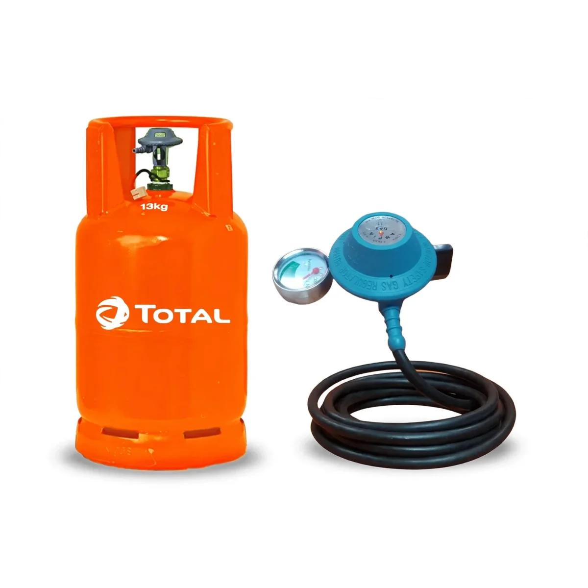 Total Gas Cylinder Price in Kenya 2026 (6kg & 13kg) | Free Delivery 3 Total Gas 13kg filled cylinder complete set with safety gas regulator and 2 meters rubber pipe